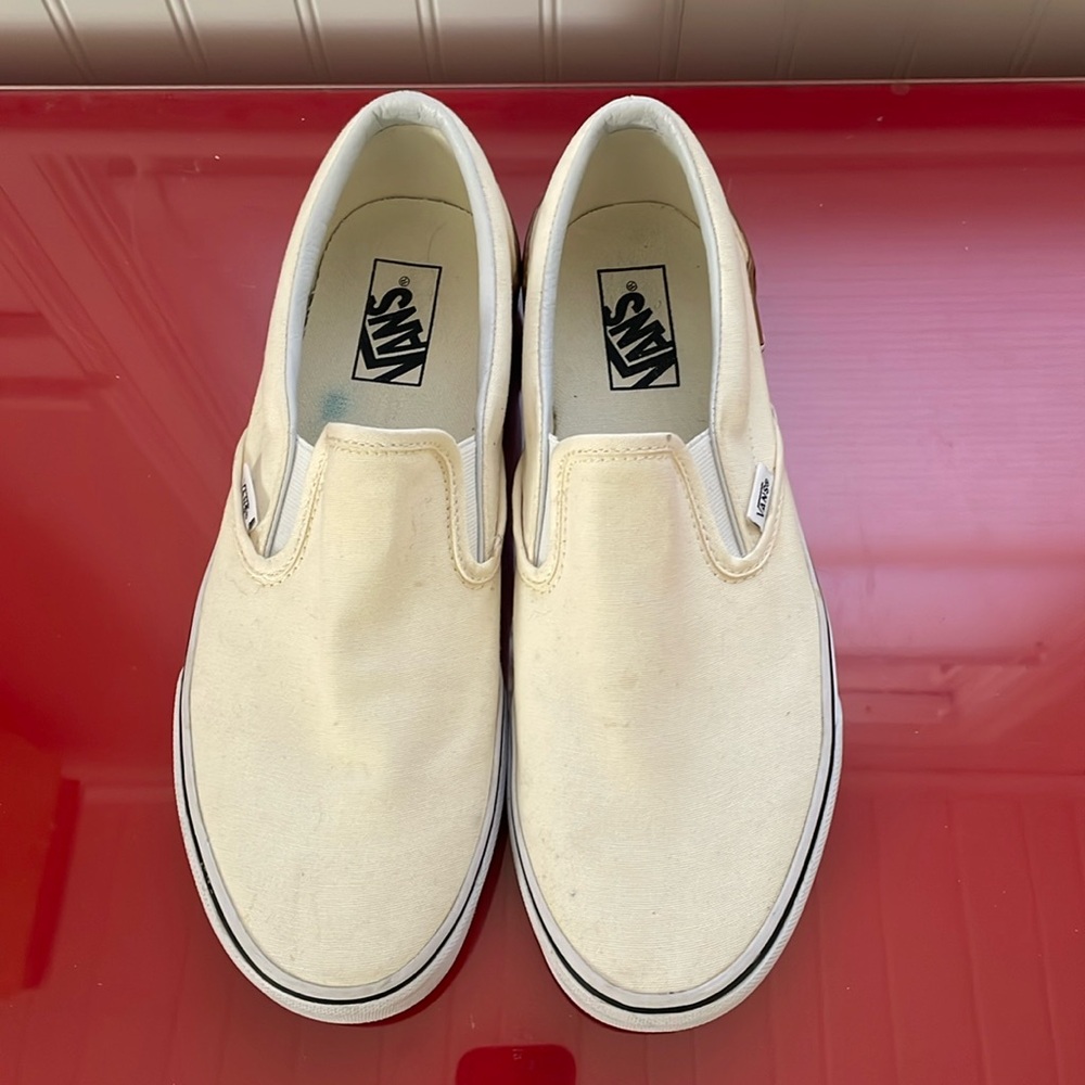 Vans slides - size 10 - ivory white
